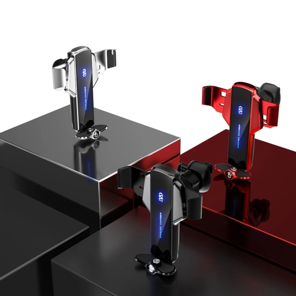 Smart Sensor Car Wireless Charger (Red & Silver) color - Picture 3 of 7